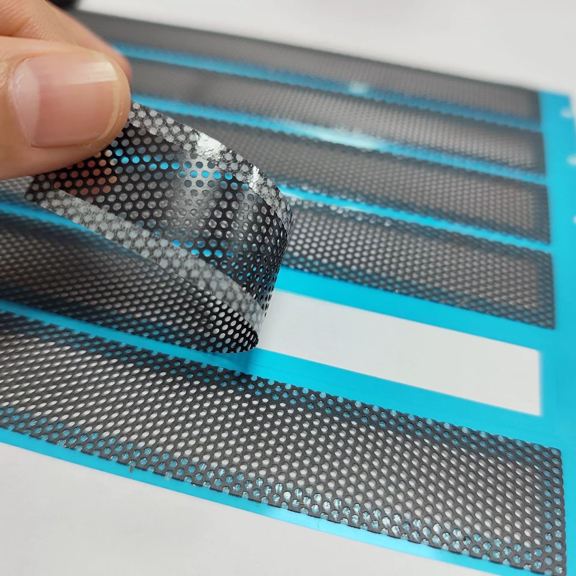 Black PVC plastic mesh, adhesive magnetic dust-proof mesh, fan speaker mesh, computer case dust-proof punched mesh