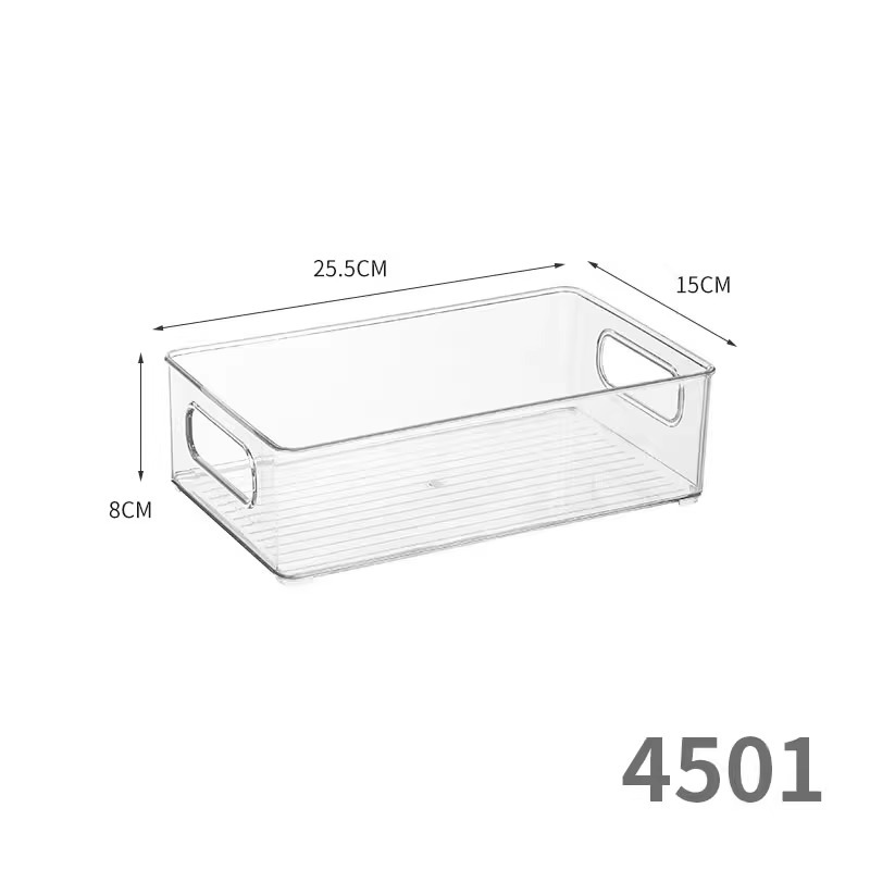 Extra large 40cm long transparent box, narrow and long rectangular storage box, 15cm wide, leak-proof for drawer organization