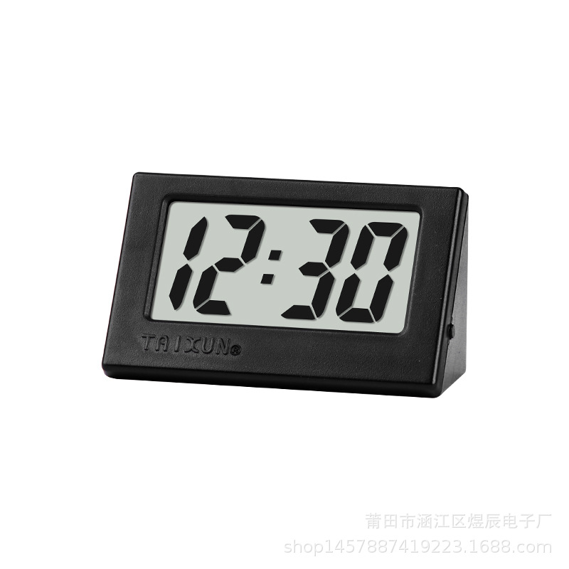 Luminous Triangle Clock Car Clock Dashboard Electronic Watch Shockproof High Temperature Resistant Car Adhesive Watch Portable