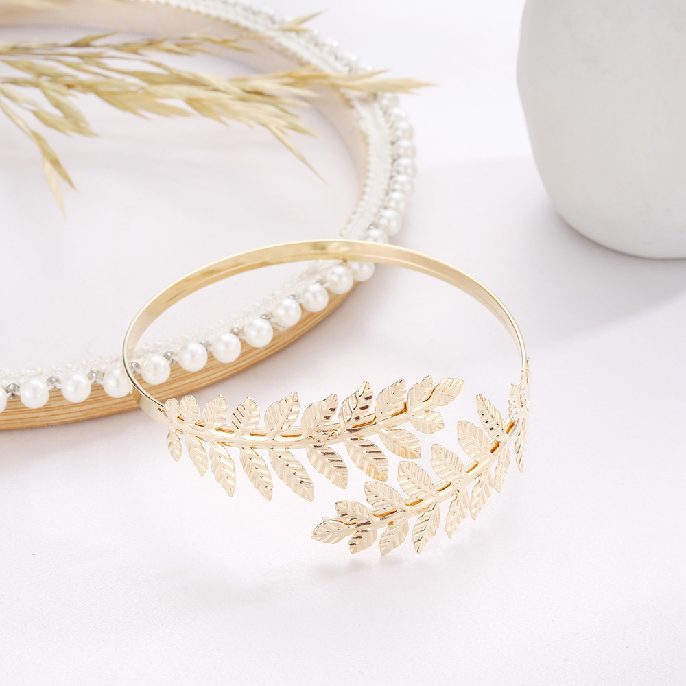 Baroque Street Snap Arm Ring Note Multi-Layer Bangle Metal Open Bracelet Arm Band