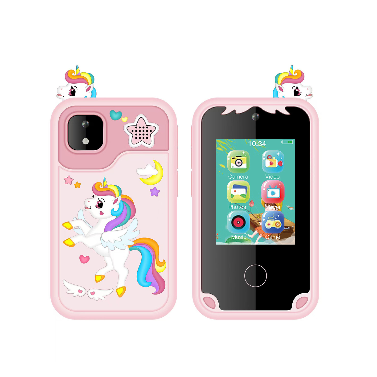 New children's camera HD dual lens phone touch video game dinosaur silicone case