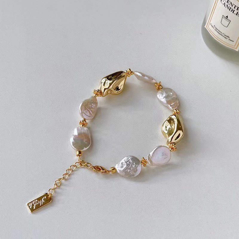 Natural irregular baroque collarbone chain niche freshwater pearl necklace women new