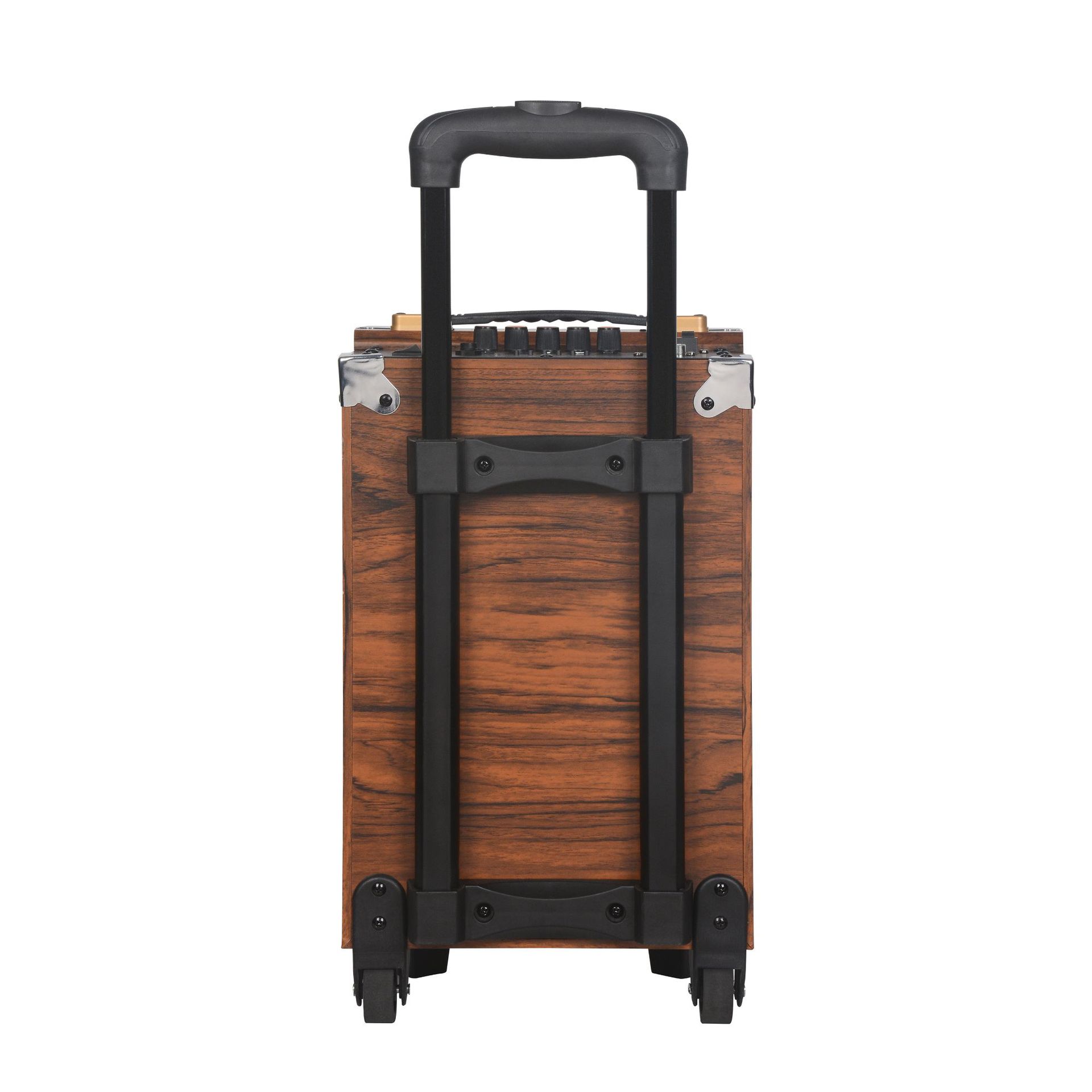 Square Dance Audio Outdoor K Song Speaker High Power Wooden with Wireless Microphone Bluetooth Pull Rod 8-inch Mobile Audio