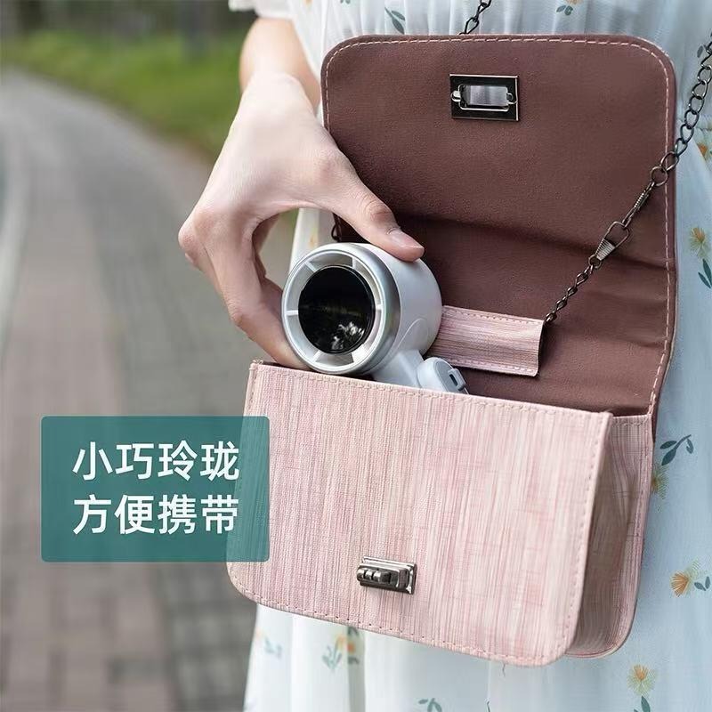 Violent high-speed fan USB charging neck-hanging portable small digital display handheld fan N607