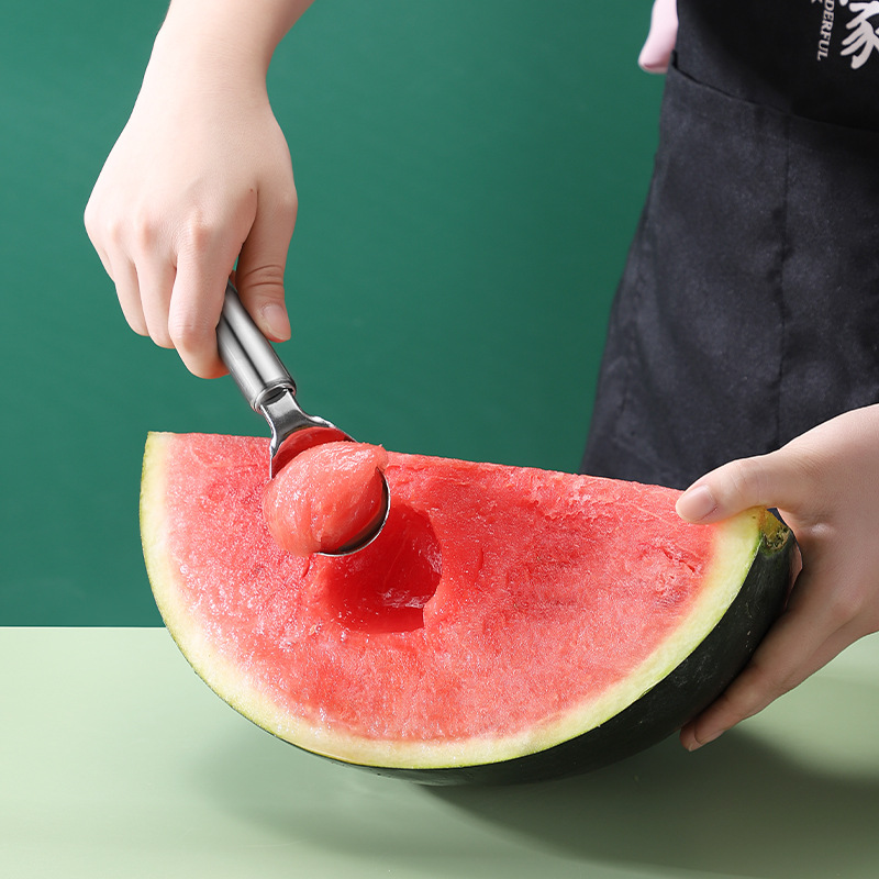 Stainless steel baller watermelon spoon carving knife fruit ball divider ice cream scoop round spoon fruit platter tool