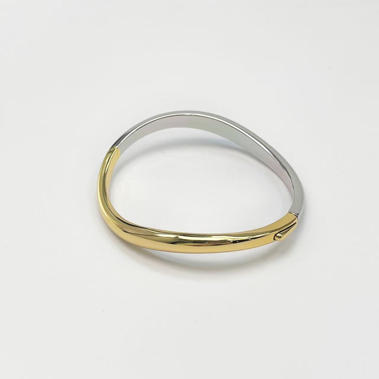 Gold-Silver Bangle S925 Silver and Copper Two Materials Niche Bracelet Gift Live Stream