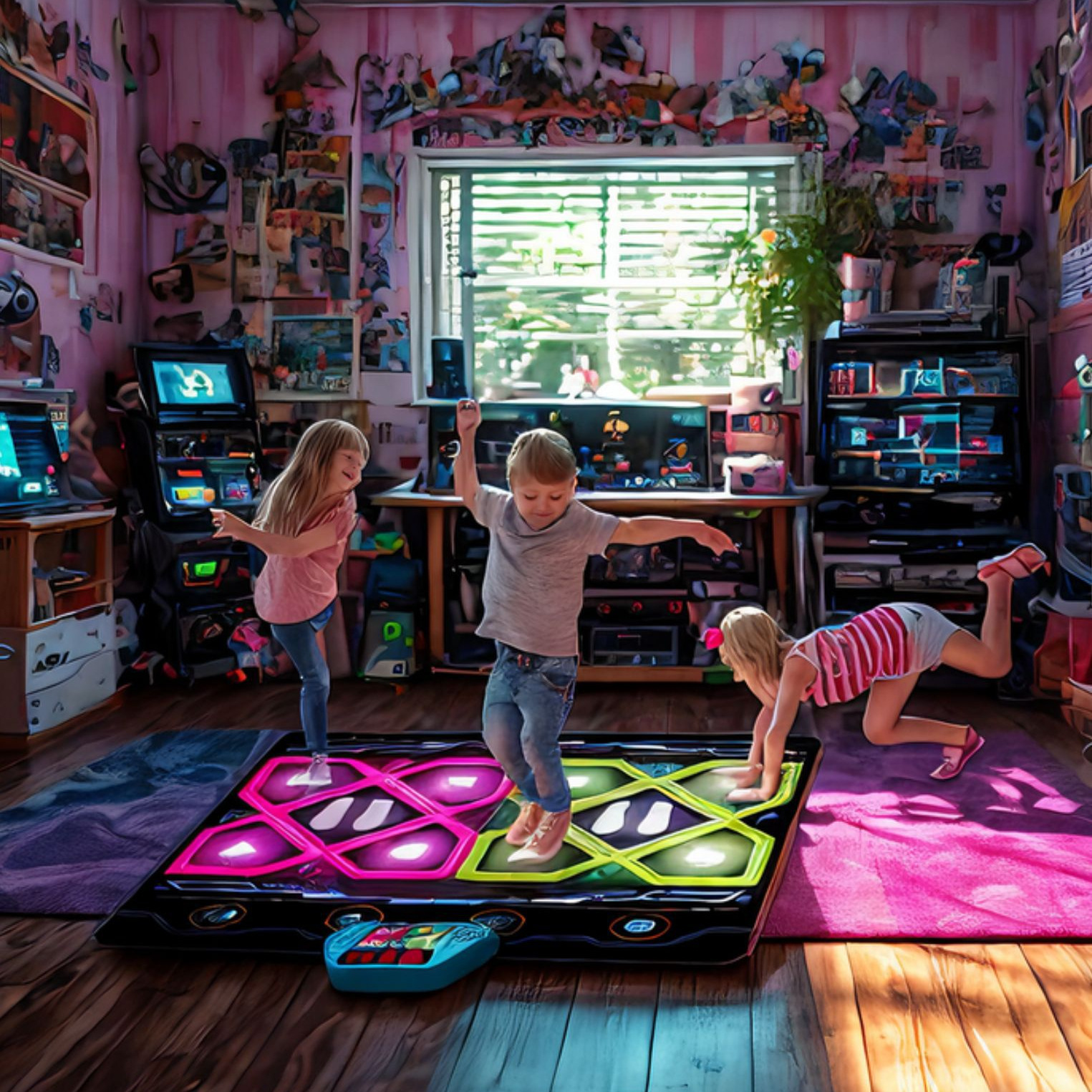 Children's Double Dance Mat Music Pad Rhythm Level Breaking Stress Relief