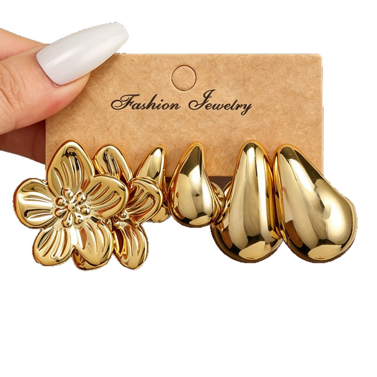 EZ5959 INS Style Simple Earrings Metal Earrings Women's Accessories Set