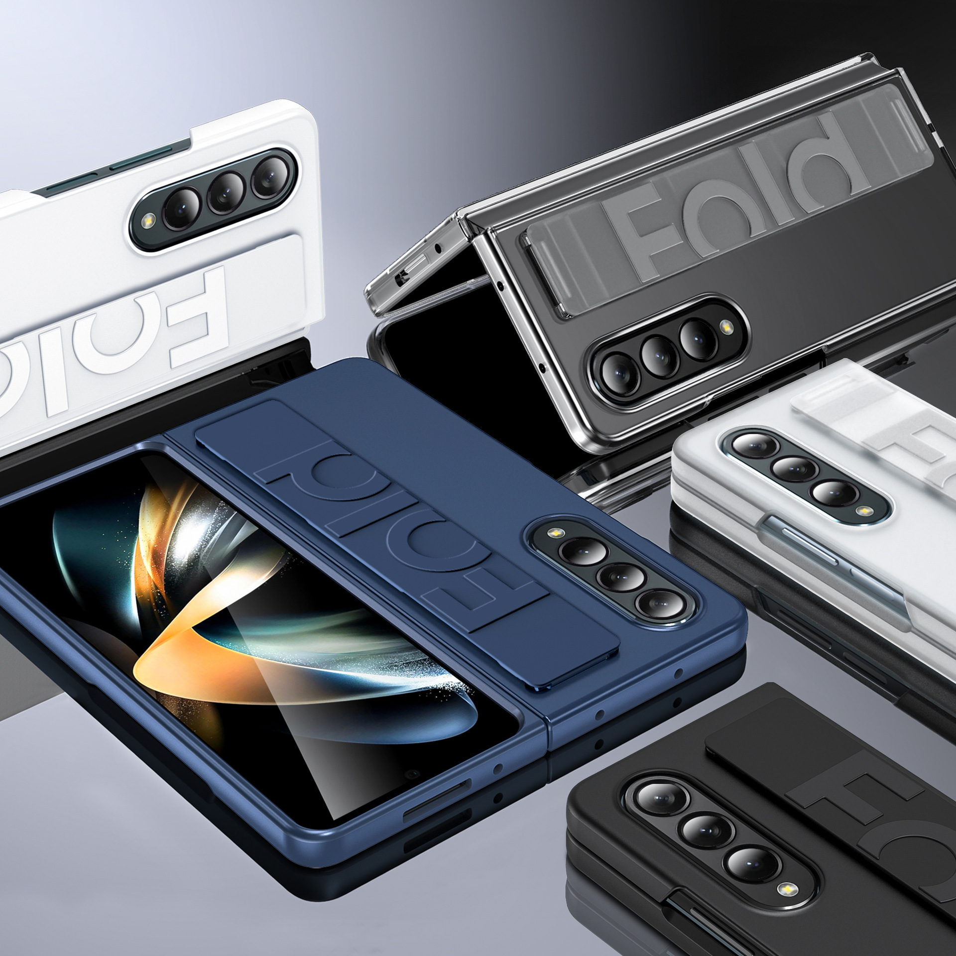 For Samsung Z Fold7/6 Phone Case Elastic Wrist Strap Integrated Flip Foldable Screen Fold5 Anti-Drop Protective Case