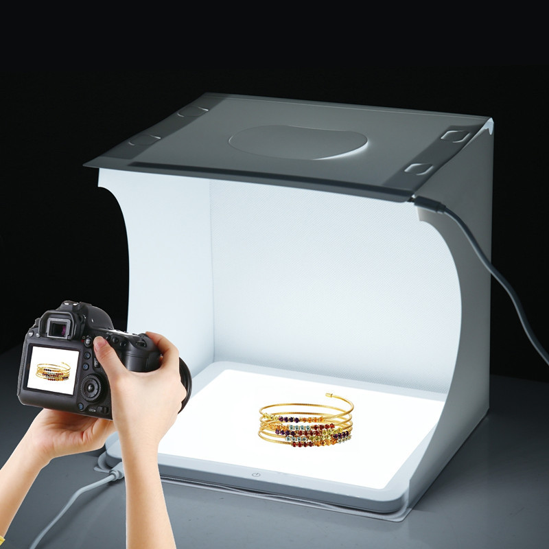 30cm LED Photography Light No-Cut Shadowless Bottom Light Ring Light High Brightness Portable Photo Studio Kit