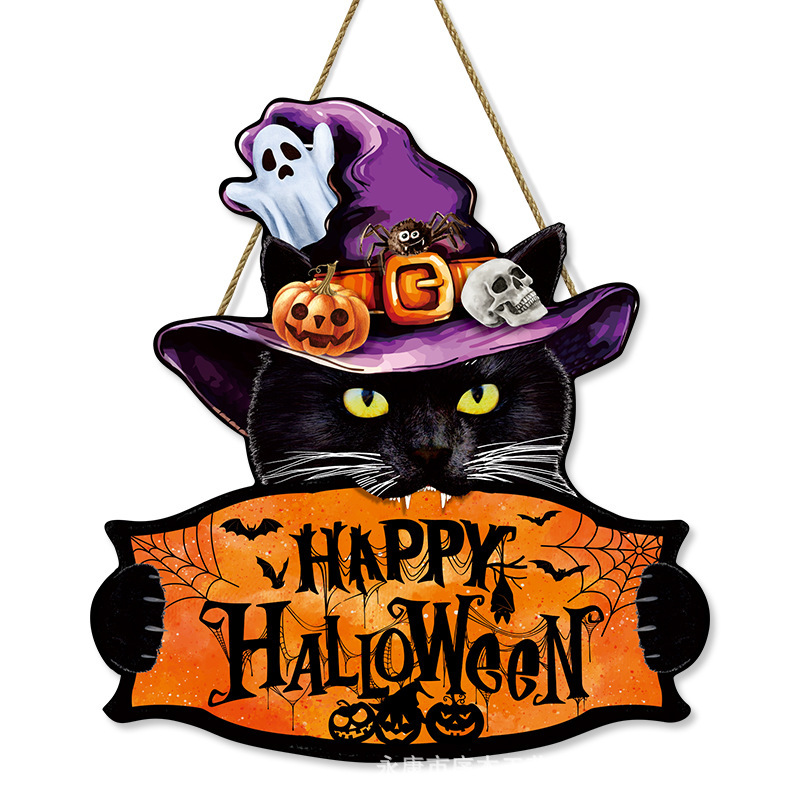 40*40*0.5 · 万圣节搞怪猫咪木质挂牌21