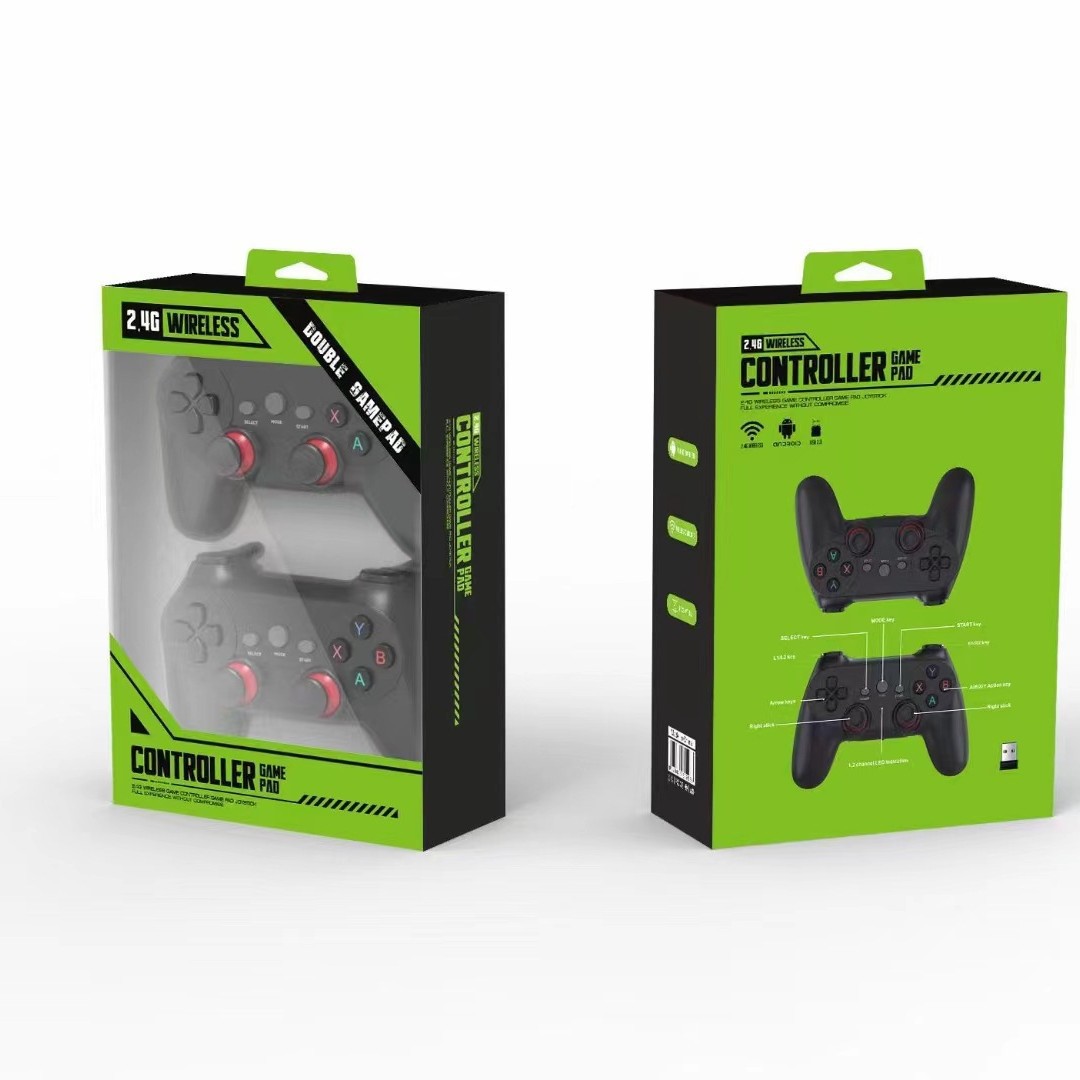 2.4G Dual Wireless Game Controller One-to-Two TV PC360 TVBOX Supports Android USB Wireless Controller