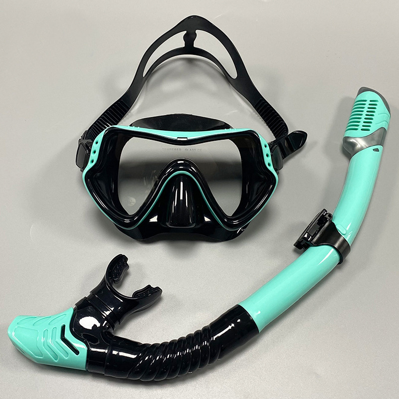 JUNHAIINS new diving mask snorkel set for men and women adult large frame silicone mask diving swim