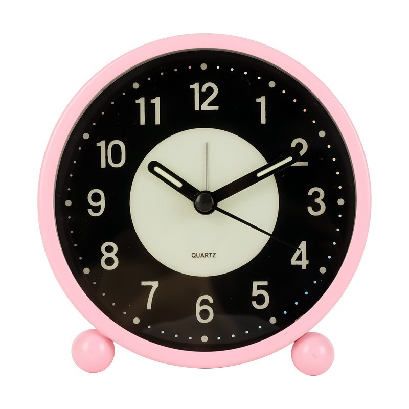 4.5-inch Luminous Alarm Clock Student Bedside Electronic Clock Simple Metal Desktop Silent Small LED Clock