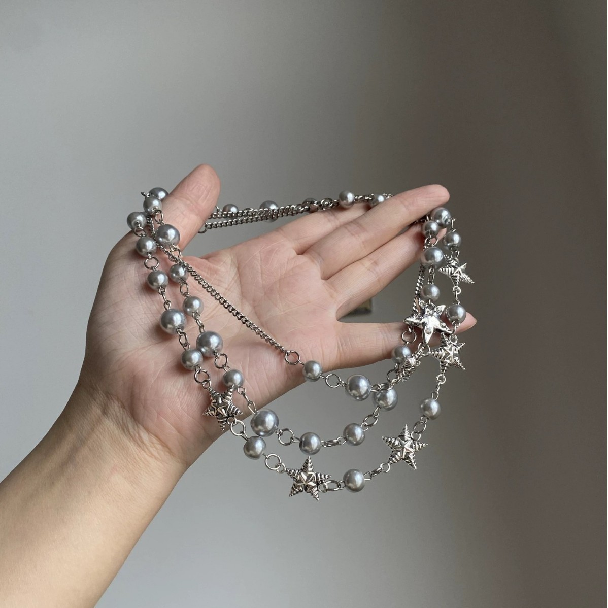 Bohemian Style Multi-Layer Bead Necklace for Women Exquisite Collarbone Chain Layered Necklace
