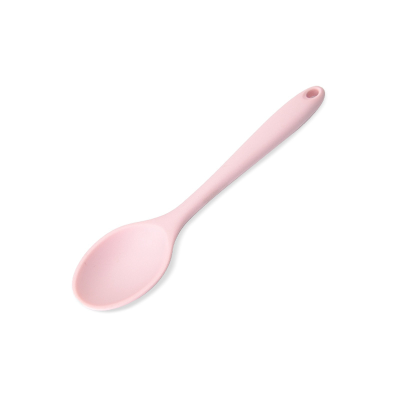 Integrated silicone mini spoon, food-grade, non-stick pan, stirring spoon, home baby food spoon, multi-color mixed batch