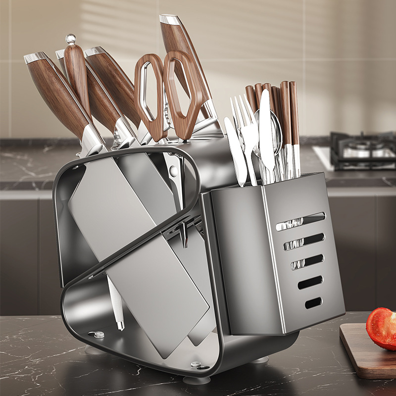 Stainless Steel Kitchen Knife Rack Storage Rack 2025 New Chopstick Holder Integrated Storage Rack Multi-Functional Kitchen Knife Holder