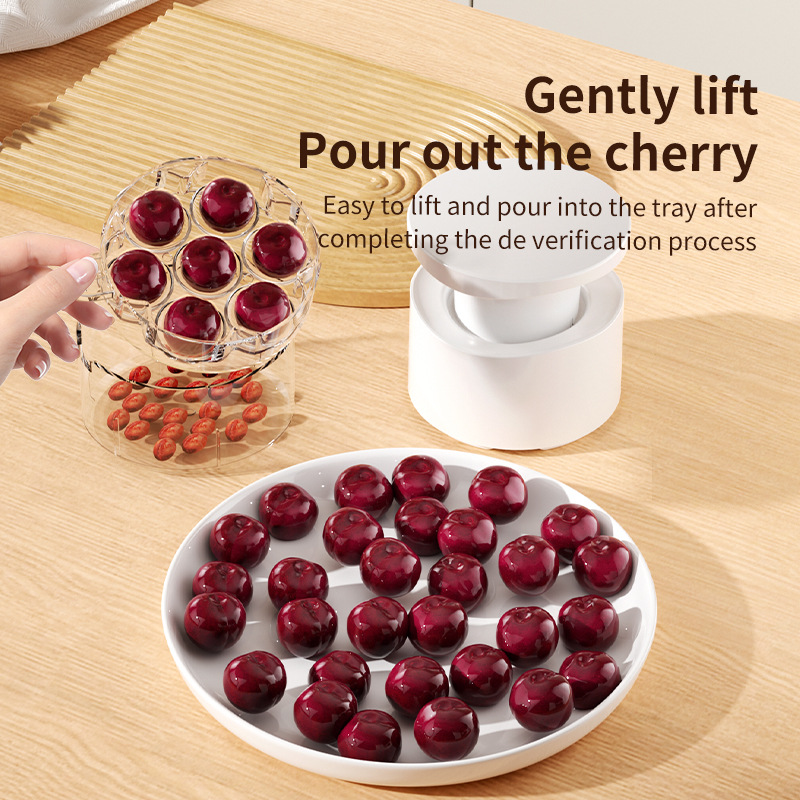 Seven-hole press cherry pitter, kitchen pitting and coring gadget