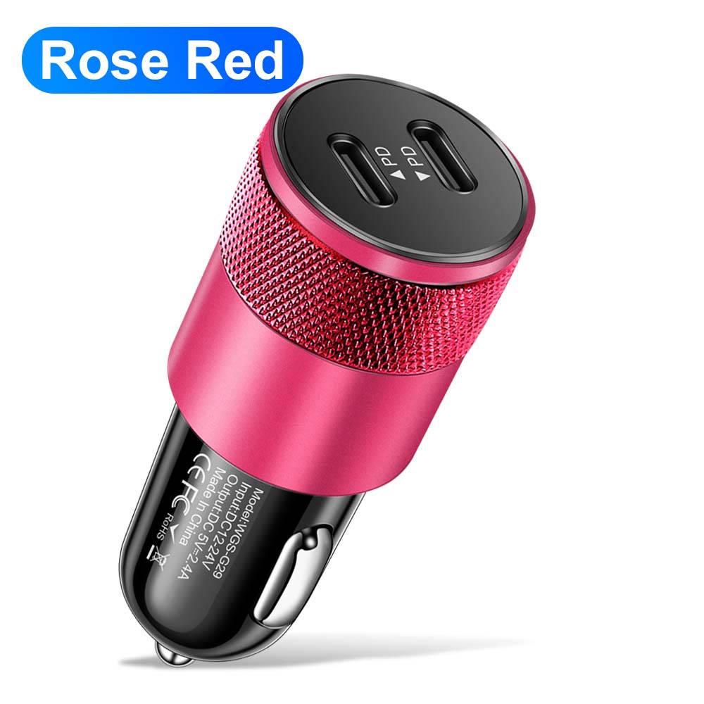 Dual PD 2.4A Dual PD Metal Cannon Fast Car Charger PD+PD Dual Fast Charge