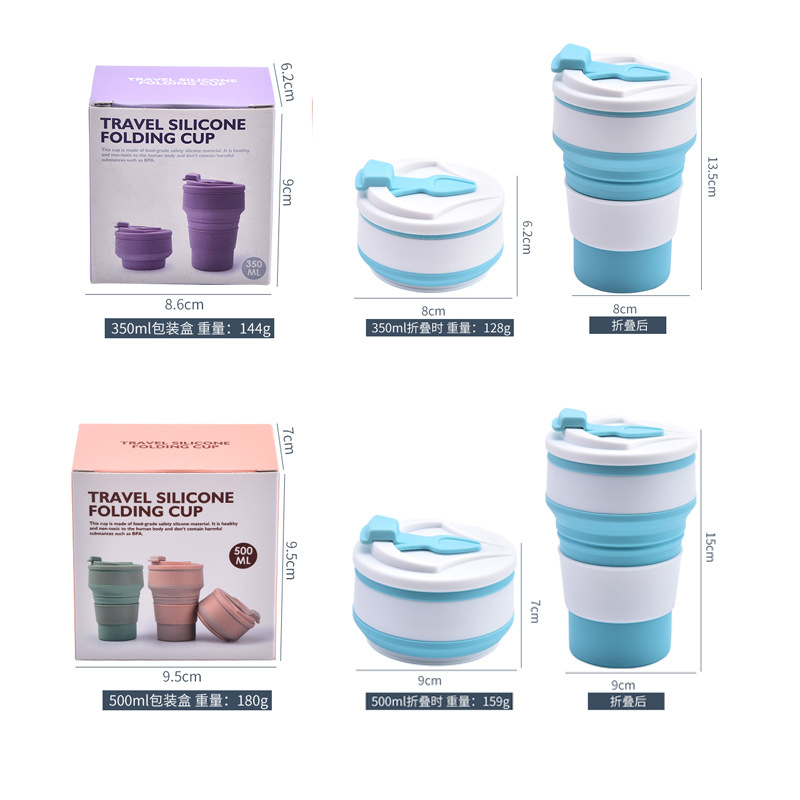 Silicone Water Cup Outdoor Portable Cup Folding Travel Telescopic Cup Foldable