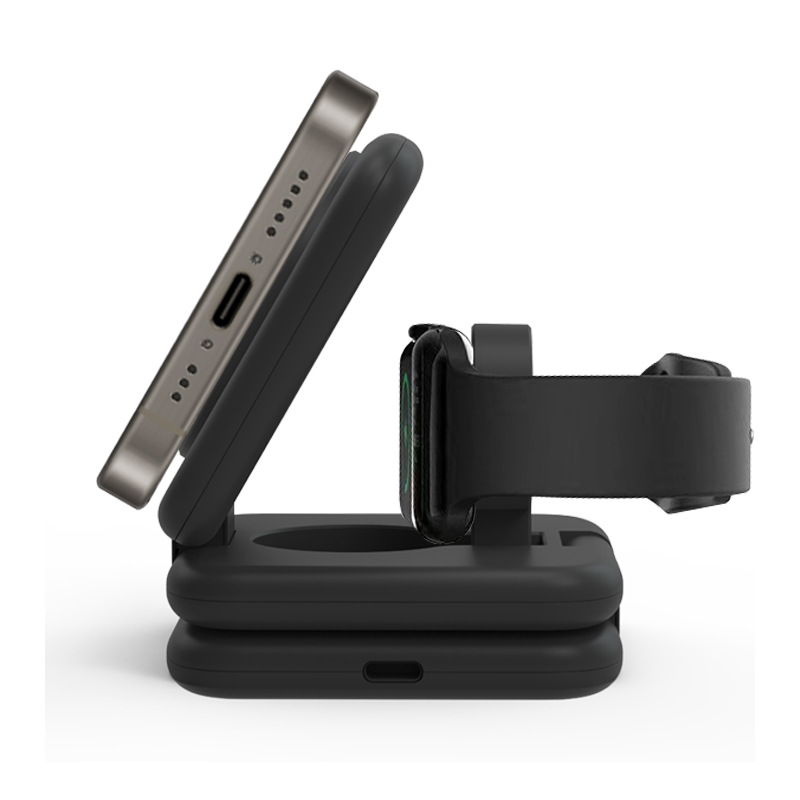 Magnetic wireless charger fast charging wireless charging stand multifunctional foldable three-in-one wireless charger