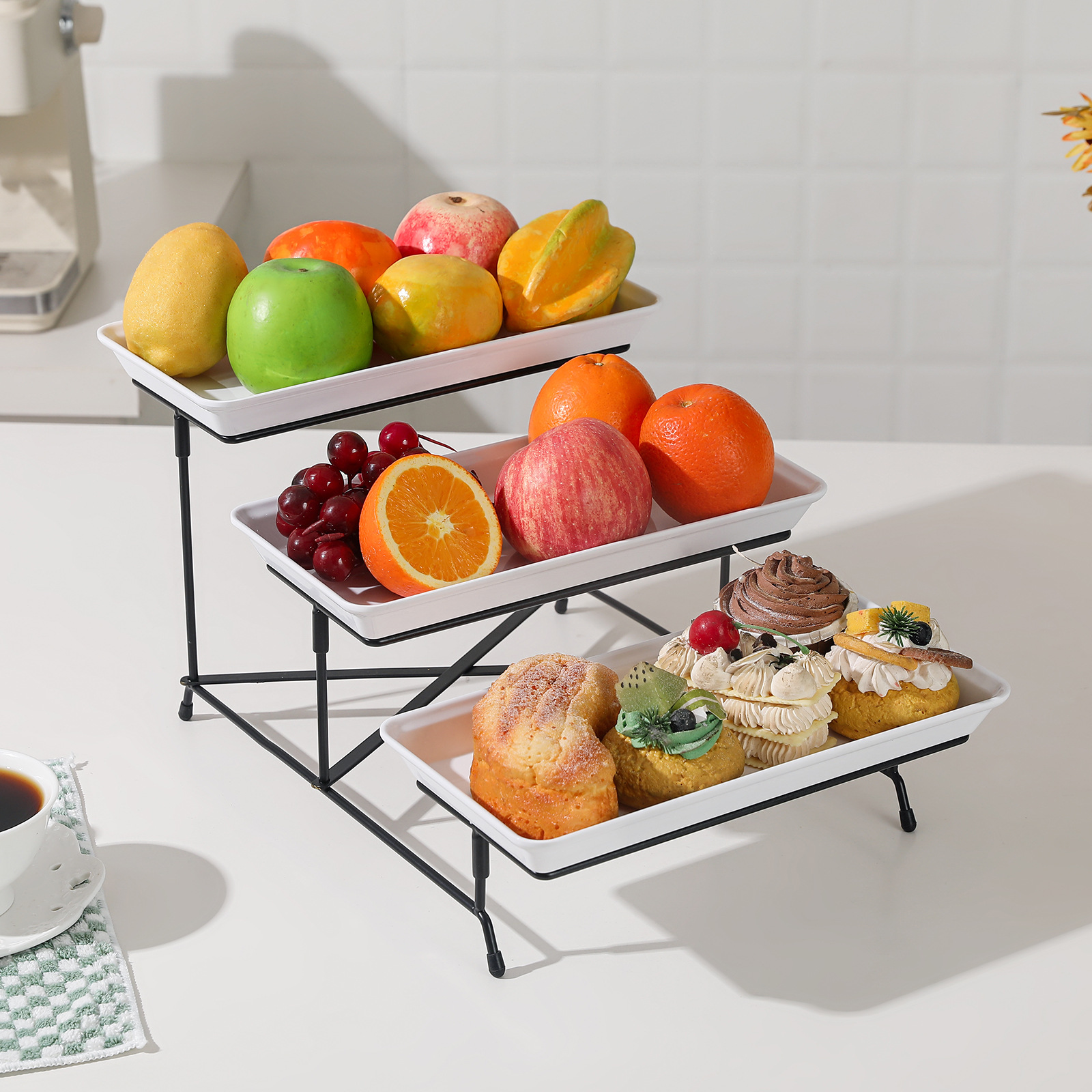 European-style dessert stand, display rack, cake tray, afternoon tea, multi-layer fruit plate