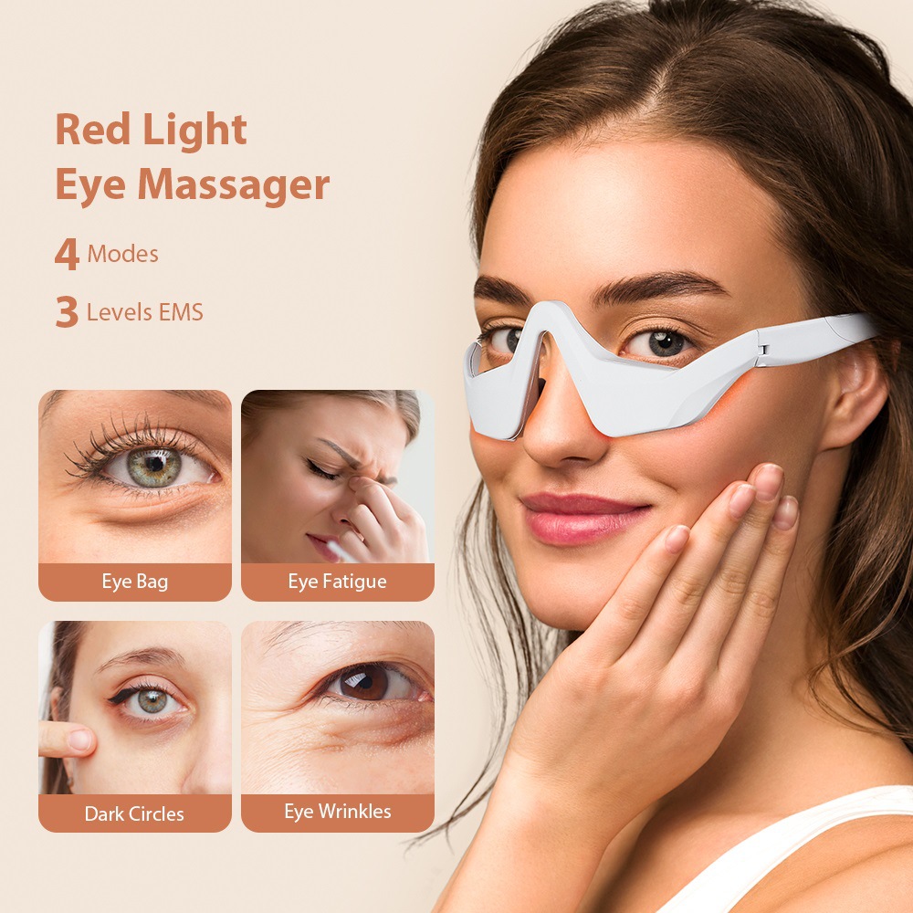 Microcurrent Massage Eye Beauty Device EMS Eye Red Light Massager for Dark Circles Eye Beauty Device