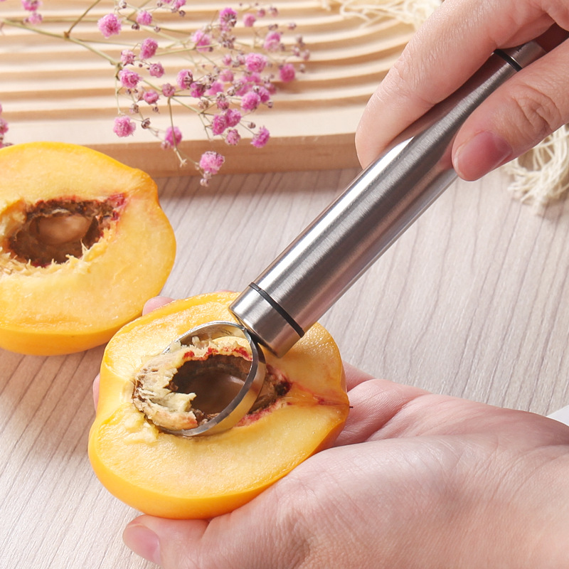New stainless steel fruit corer household yellow peach corer kitchen gadget