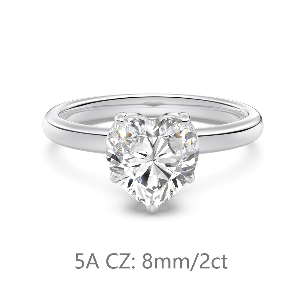 S925 sterling silver ring for women, love main stone carat wedding ring women's hand accessories