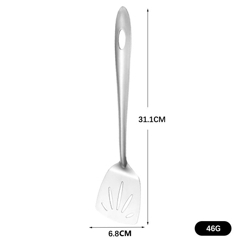 Stainless steel soup spoon slotted spoon thickened soup spoon soup ladle restaurant long-handled hot pot spoon cooking spatula slotted spatula set