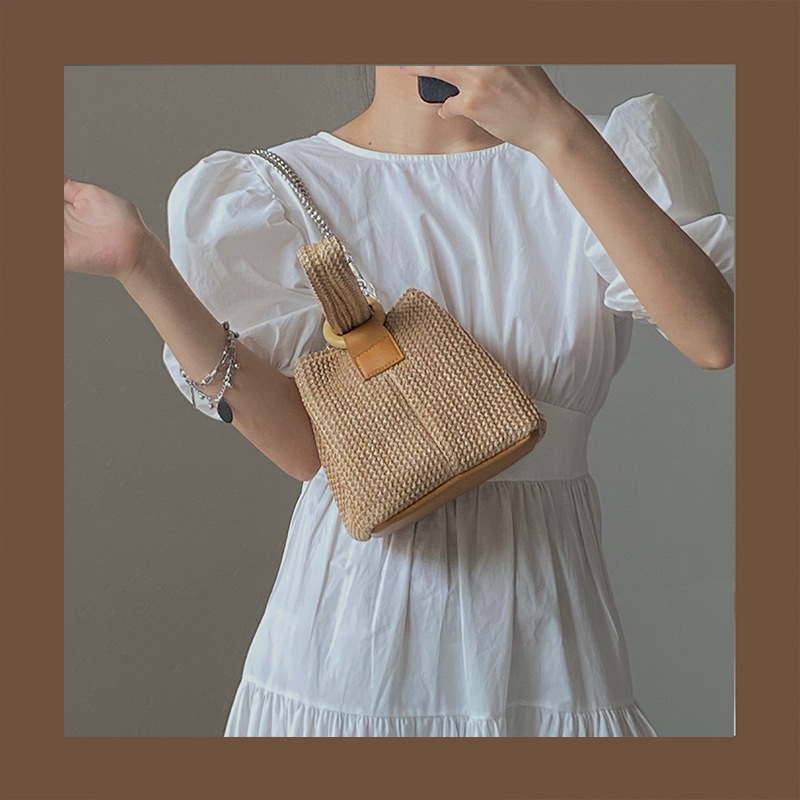Cute Handwoven Straw Bag for Girls 2026 New Summer Chain Bag Single Shoulder Woven Bag