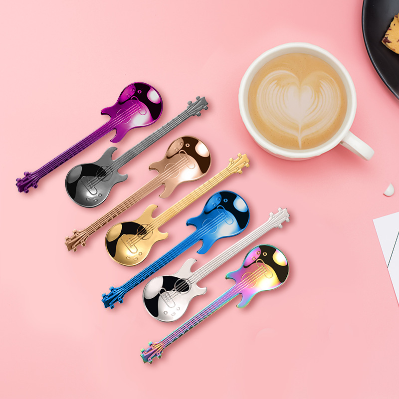 304 stainless steel spoon, guitar spoon, coffee stirring spoon, ice bar spoon, music bar spoon, mug spoon
