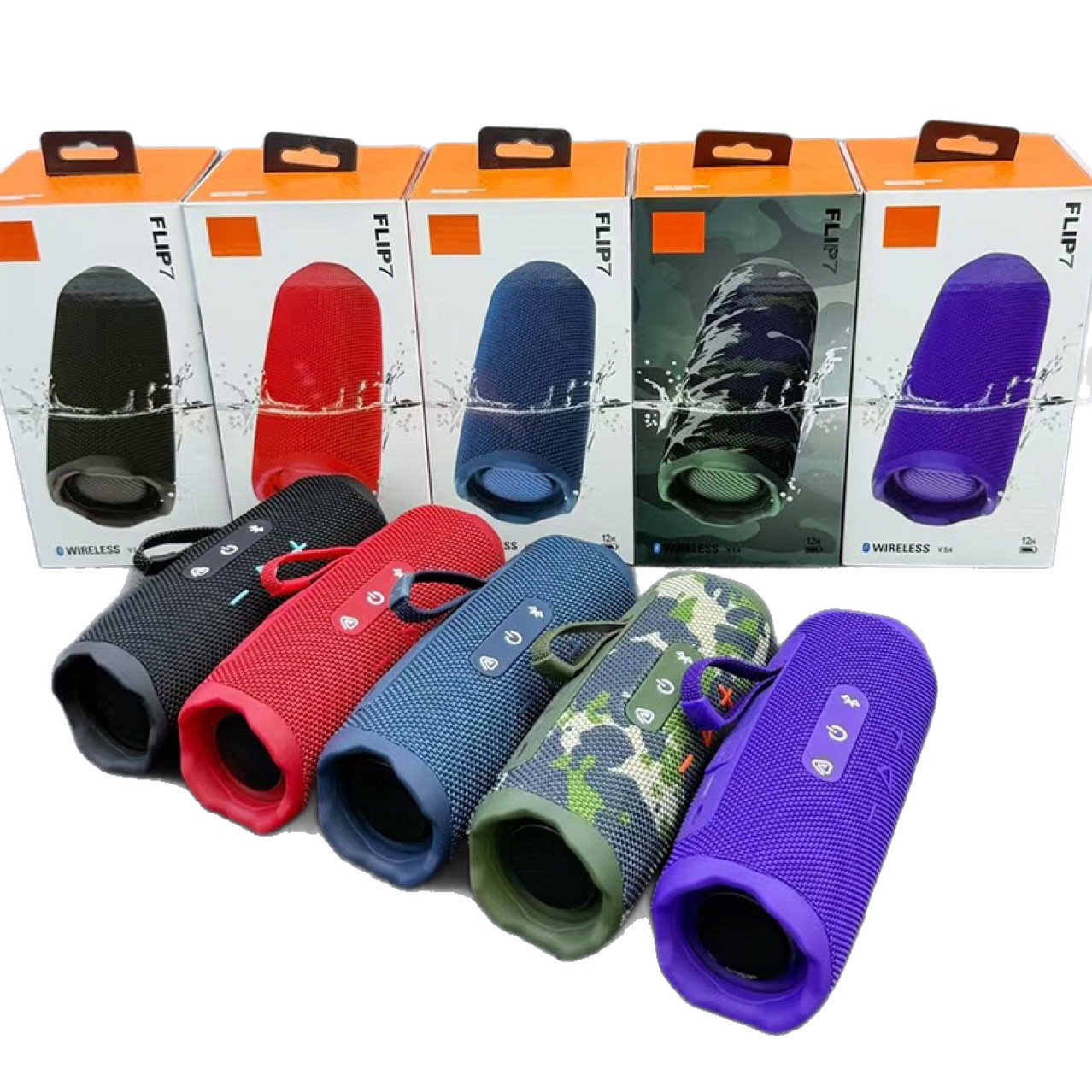 Top FLIP7 Bluetooth Speaker Track Speaker Kaleidoscope 7th Gen Speaker Heavy Bass Outdoor Speaker