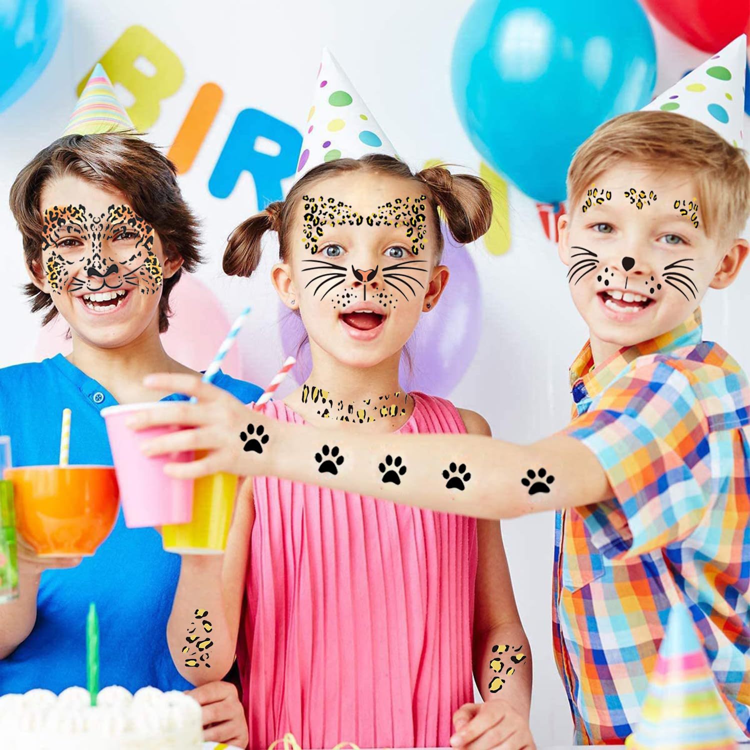 New Fake Leopard Print Gold Foil Tattoo Sticker Print Face Party Face Decoration Metal Sticker