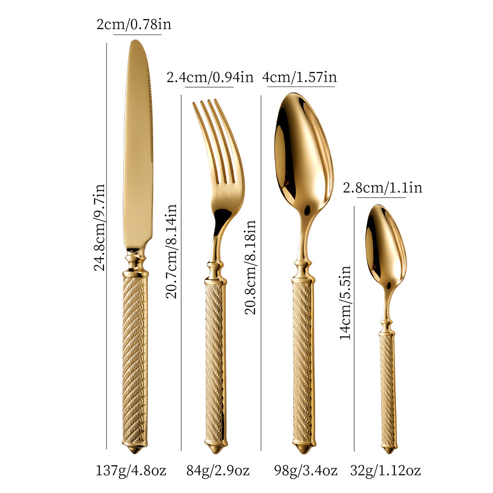 304 stainless steel Roman rope knife fork spoon hotel Western tableware knife fork hotel cutlery steak knife fork spoon set