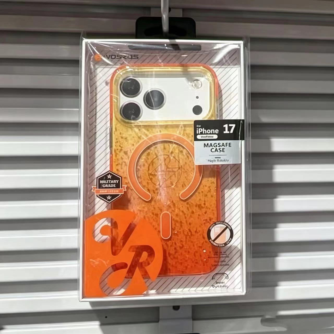 For iPhone 17 Pro Max Gradient Glitter Phone Case Apple 17 Bumper Frame Border Magnetic Epoxy Case Factory