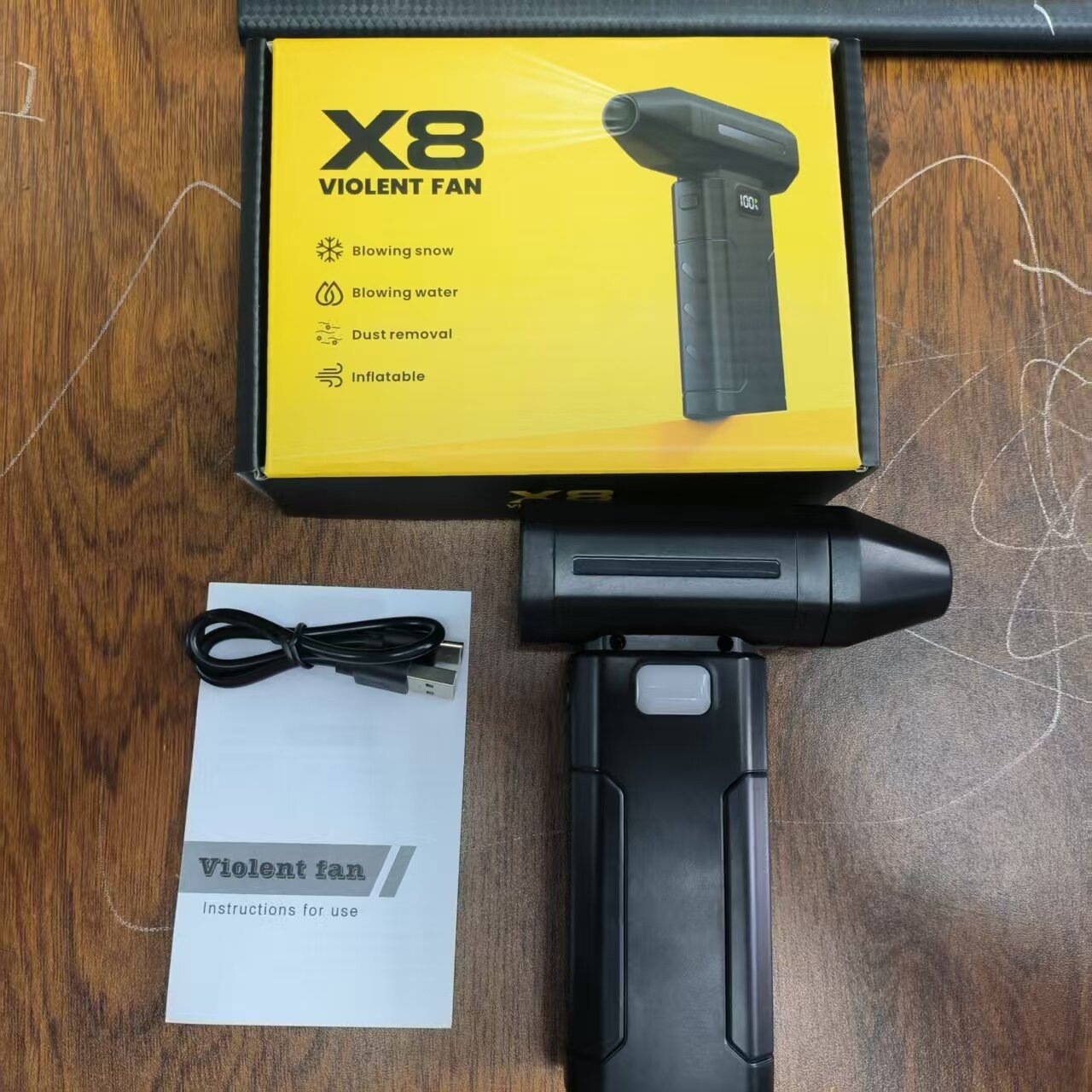 X8 Violent Turbo Fan High Speed Brushless Mini Portable Fan Outdoor Handheld Wireless Hair Dryer Fan