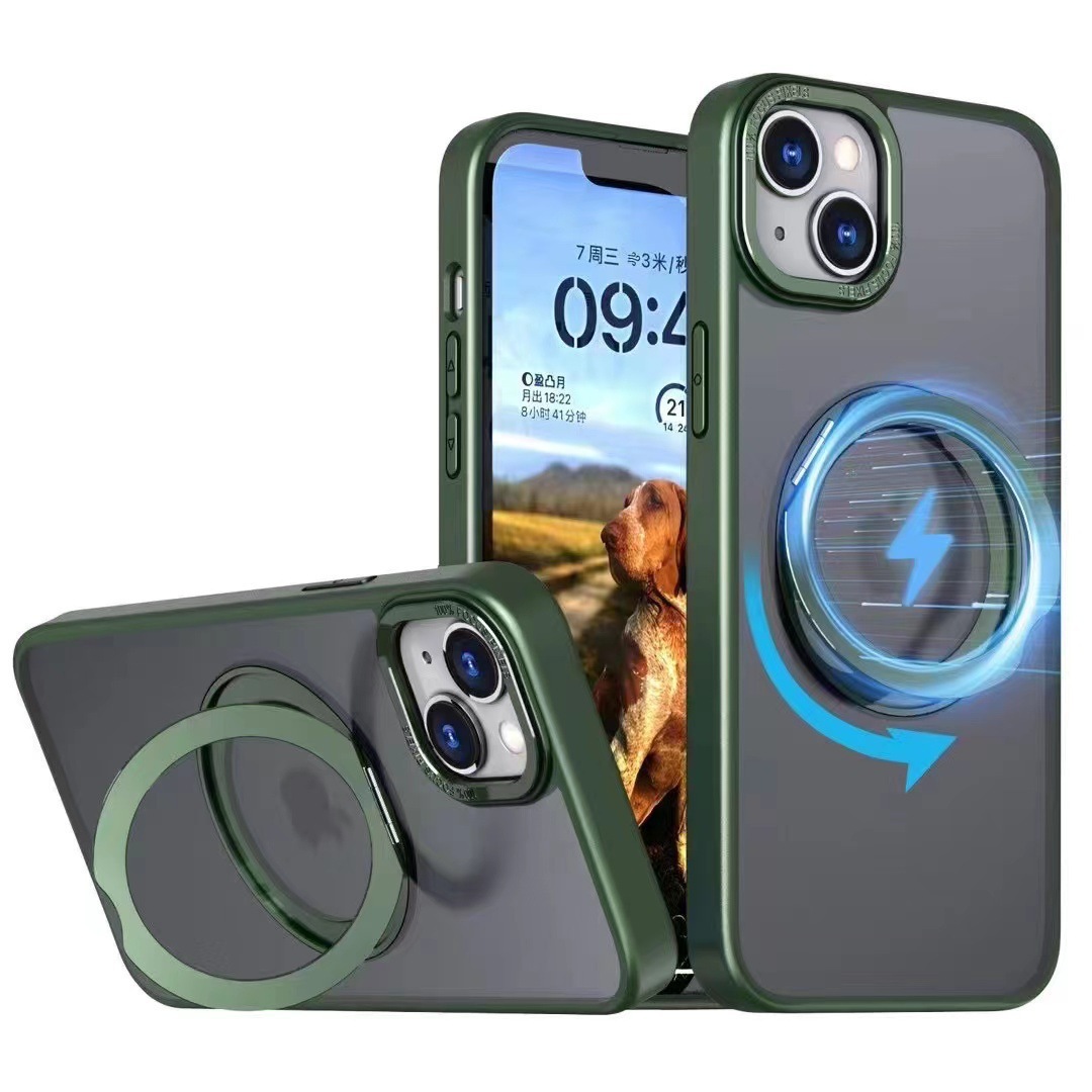 For iPhone 17 Pro Max Phone Case Magnetic Rotating 360 Bracket Full Coverage Anti-Fall Apple 17E Protective Case