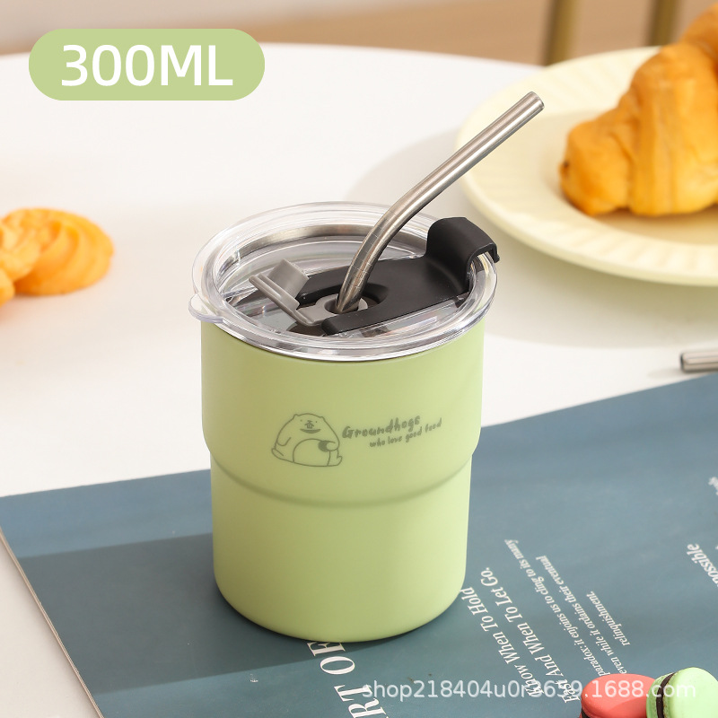 304 stainless steel mug household water cup shatterproof student office coffee cup tea cup milk cup