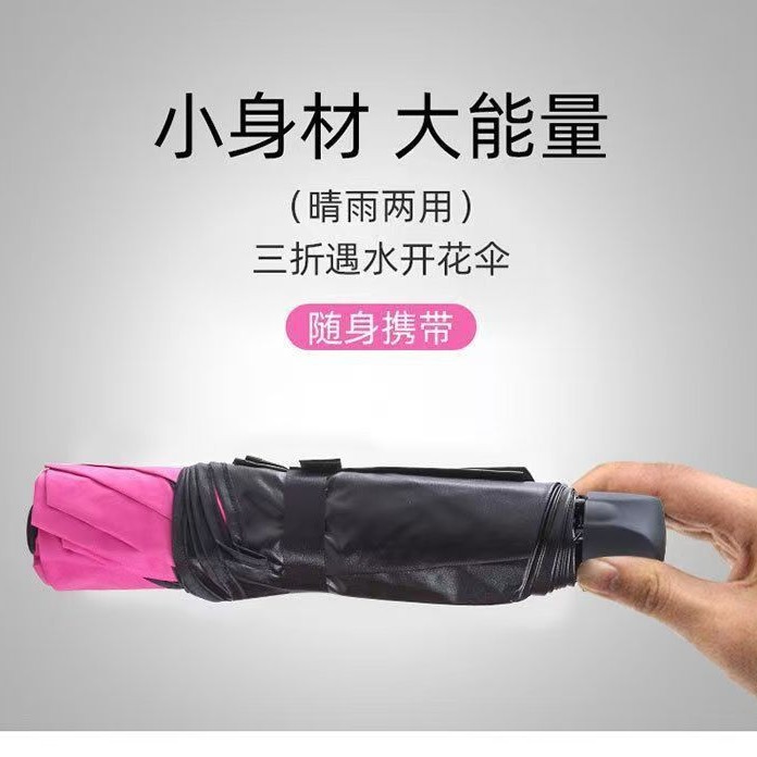 Flowers in Rain Summer Sunshade Umbrella Sun and Rain Dual-Use Manual Umbrella Sunscreen Sunshade Umbrella Folding Umbrella Sun Umbrella