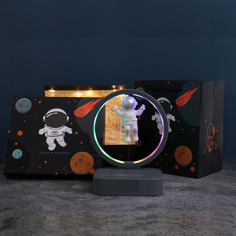 Magnetic levitation astronaut Bluetooth speaker clock spaceman audio RGB computer subwoofer birthday gift - gift box
