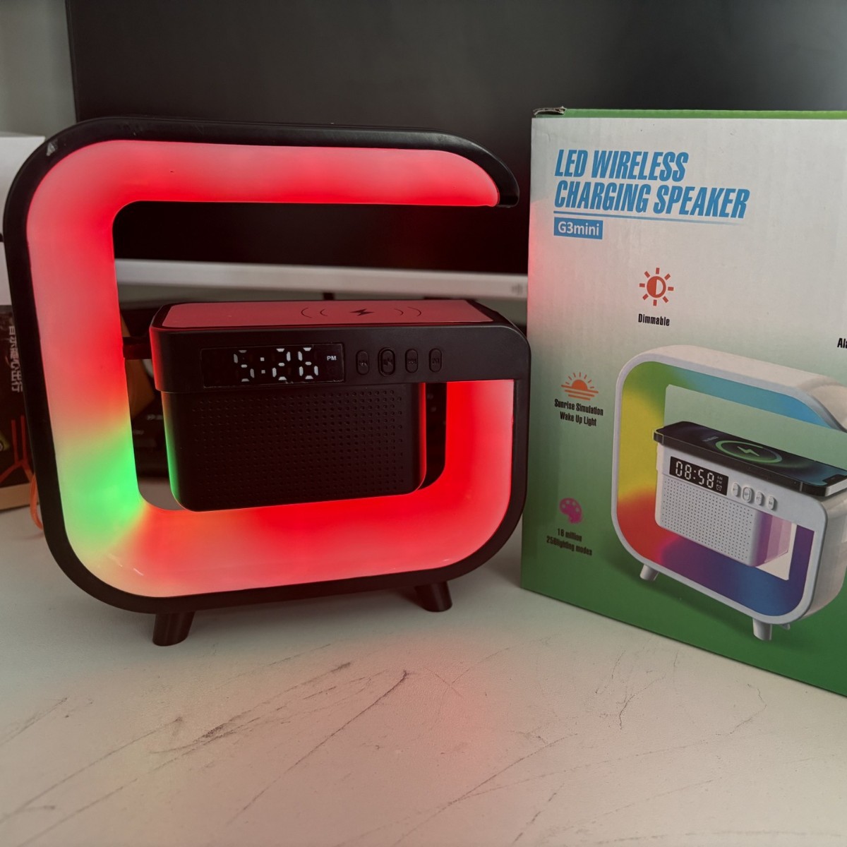 G3mini Bluetooth speaker wireless charging alarm clock atmosphere light multi-function wireless charging smart Bluetooth speaker