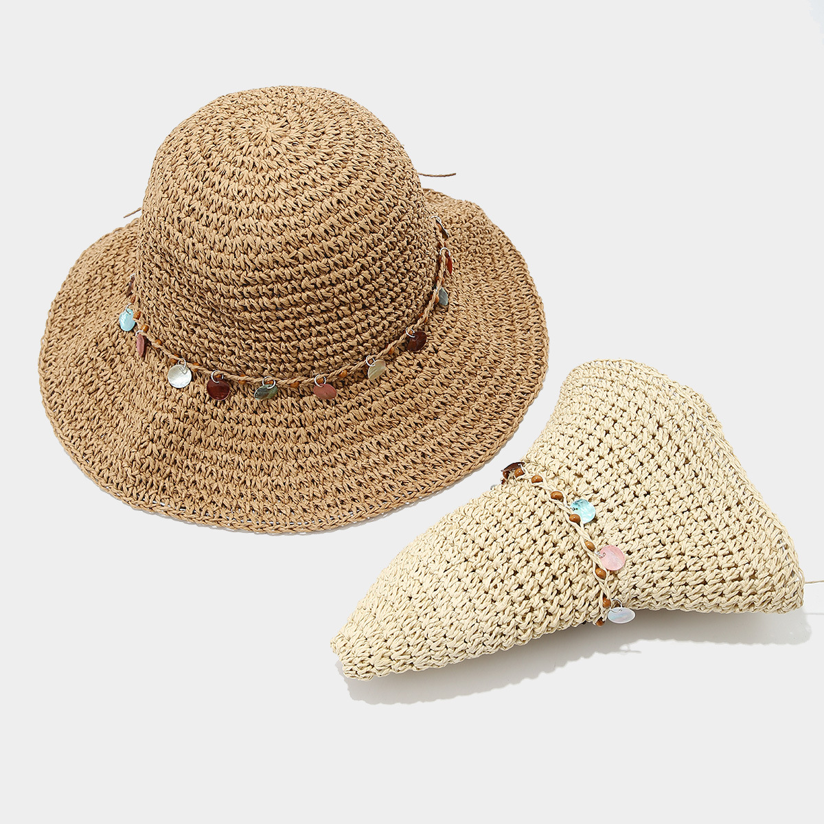 Crochet Straw Hat, Summer Hollow Sun Hat, Breathable and Non-Stuffy, Vacation Style Wide Brim Woven Straw Hat for Women, Beach Hat