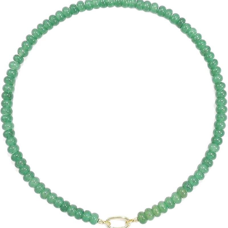 TK New Natural Stone Beaded Necklace Handmade Abacus Bead Collarbone Chain