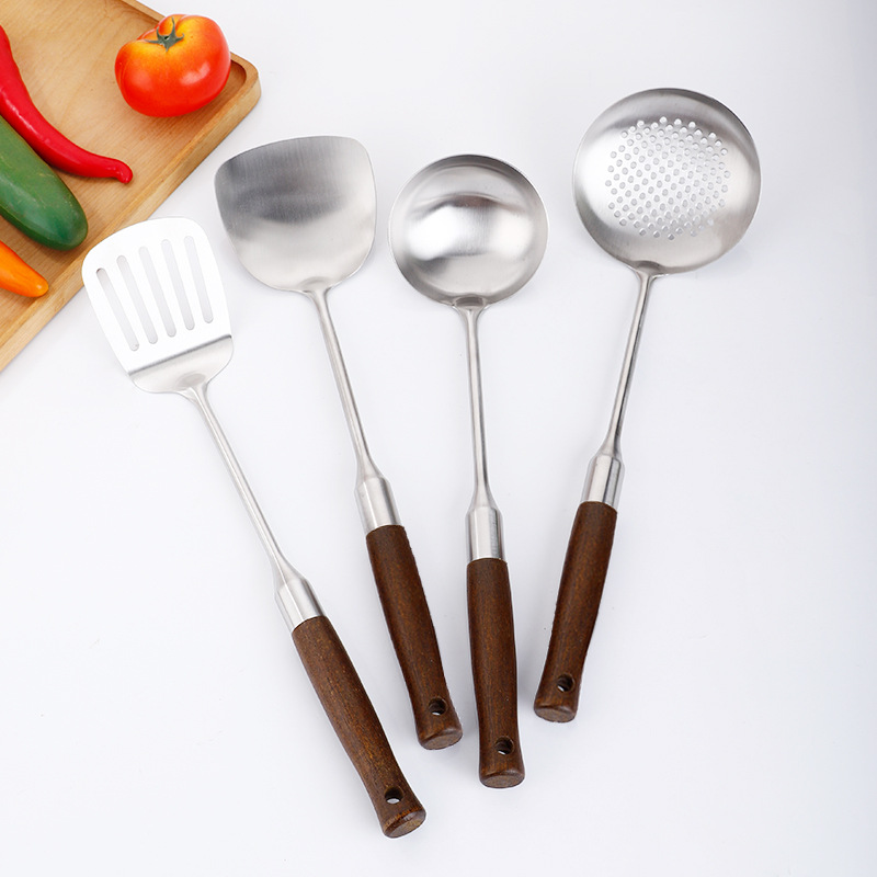 Spoon, stainless steel spatula, 304 soup spoon, high temperature resistant kitchenware set, spatula, kitchen utensils, hotel supplies