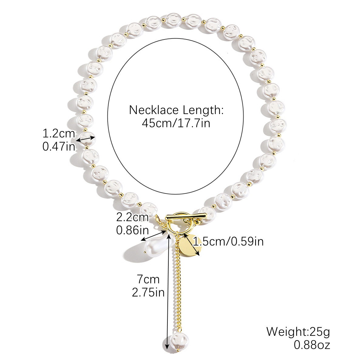 Jewelry stacked pearl necklace women exaggerated baroque pearl pendant collarbone chain