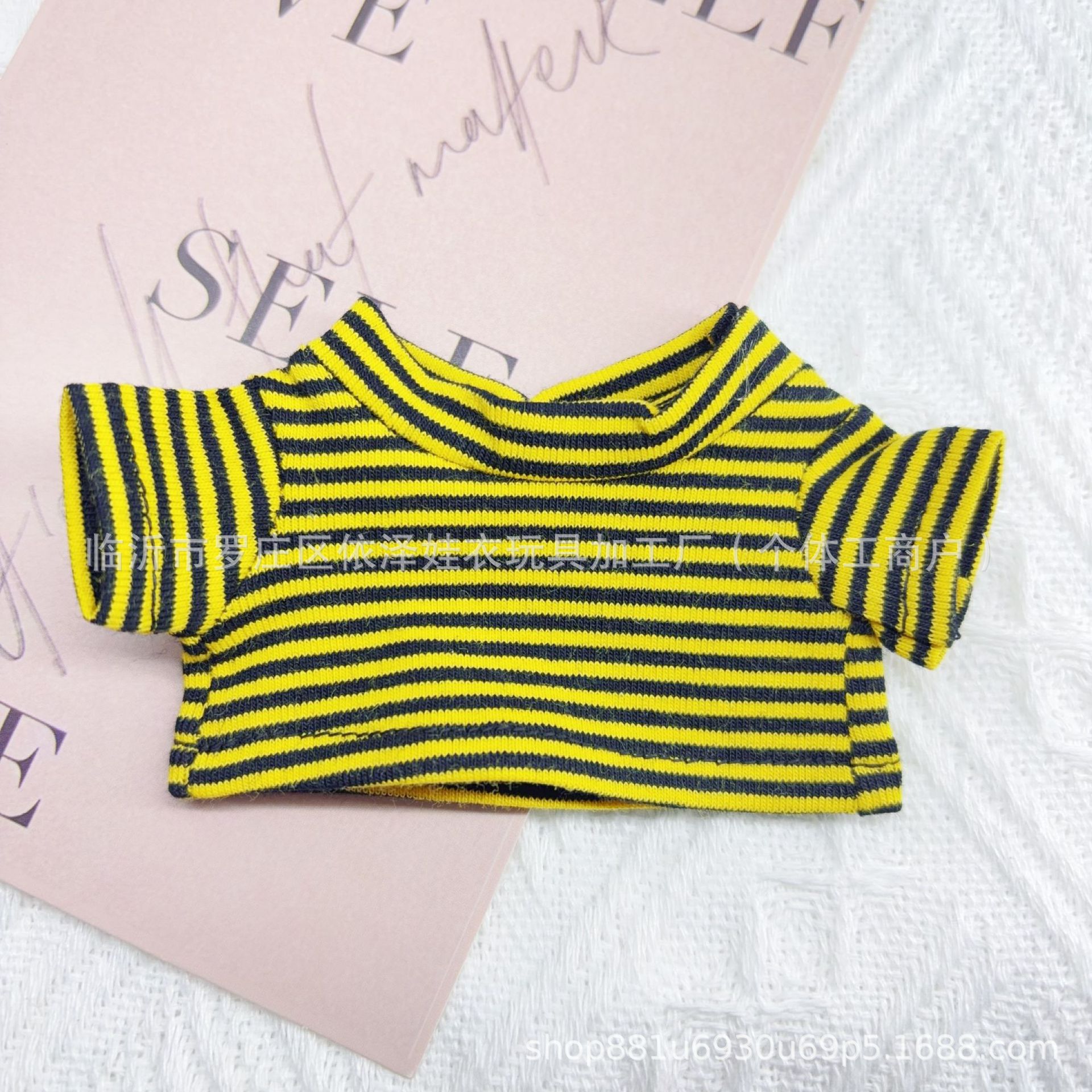 Striped T-shirt Doll Clothes 14cm Gate Dog Clothes Top Plush Toy Doll Plush Accessories Short Sleeve