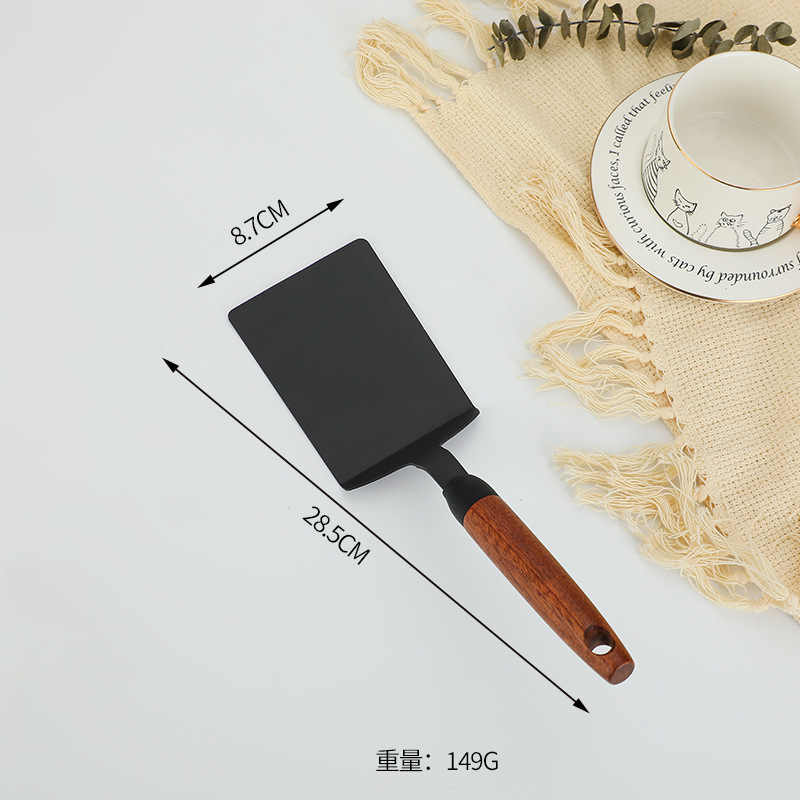 Wrought iron spatula household nitrided iron wok spatula cooking spatula high temperature resistant iron spatula spoon set