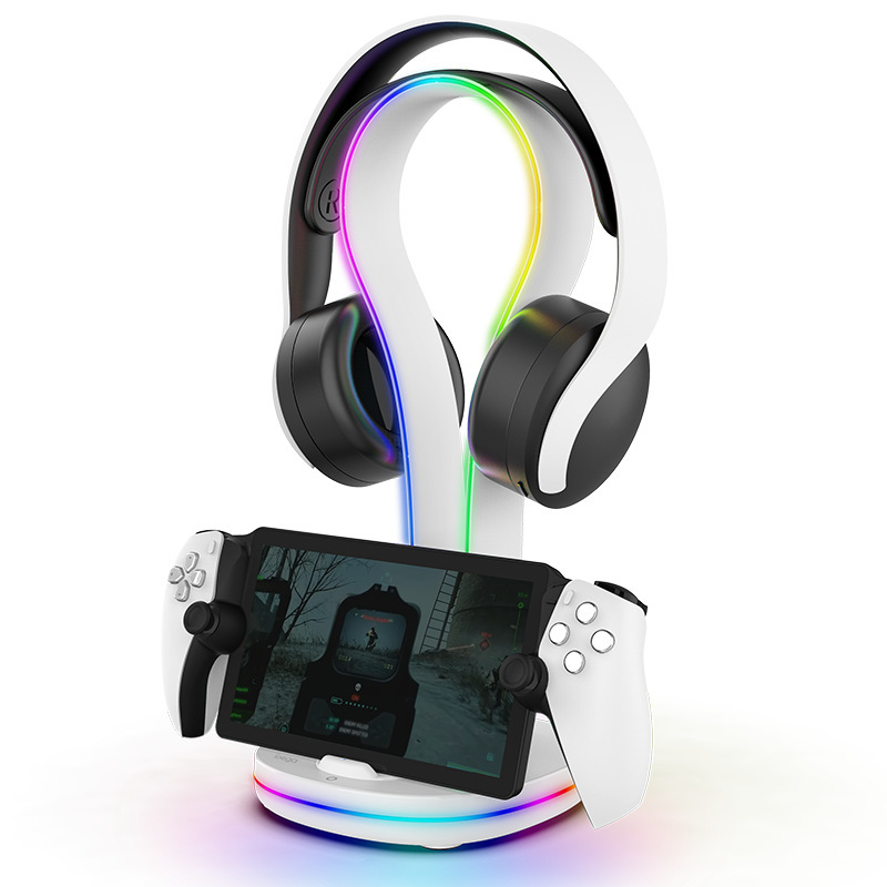 PS5 Portal handheld magnetic contact charging dock with colorful RGB light can store headphones PG-P5P23