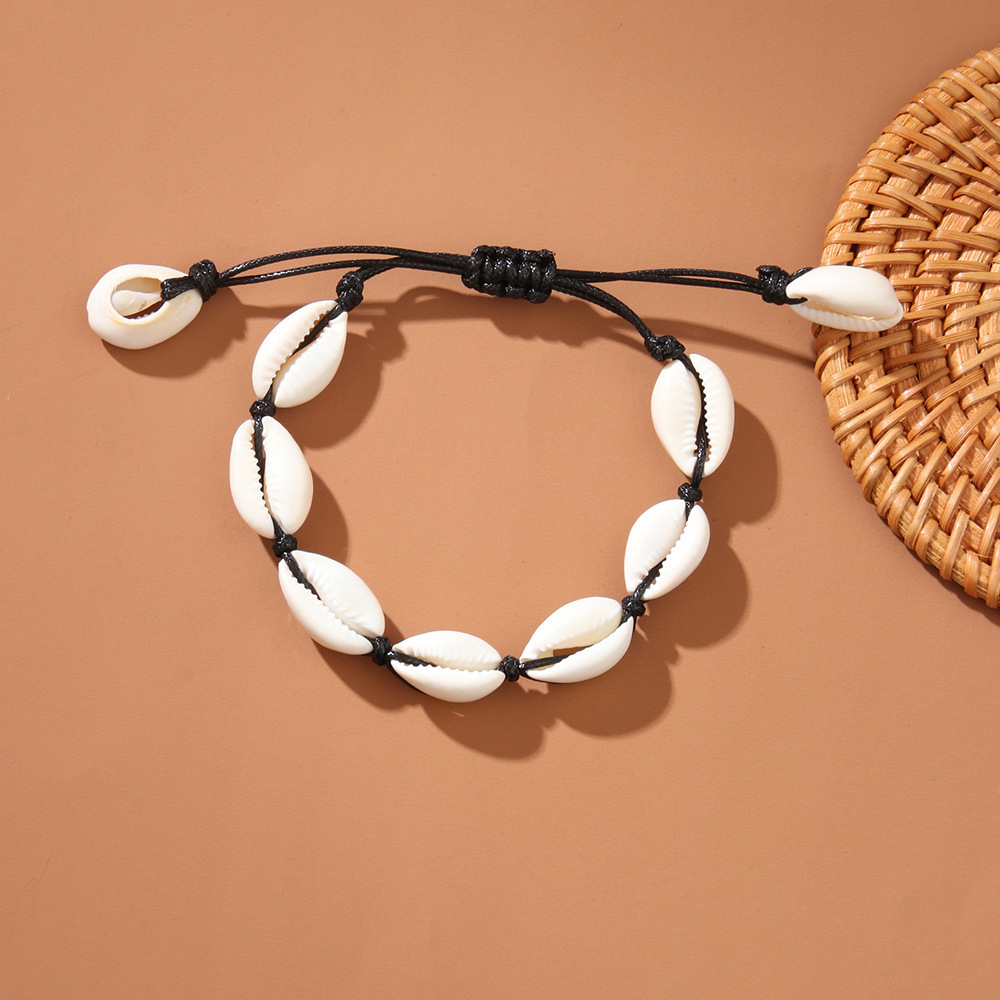 Shell Necklace Beach Vacation Style Hemp Rope Woven Bracelet Ocean Shell Bracelet Set Women